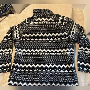 Eddie Bauer Women's Fleece Pullover, 1/4 Zip - Southwestern Motif, EUC Sz 2XL